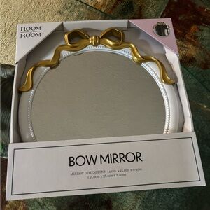 Gold & White Bow Mirror